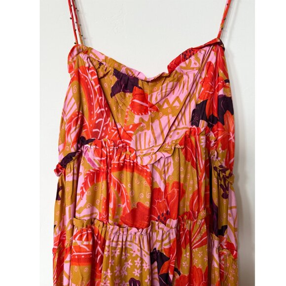 NWT Farm Rio Beige Jungle Panther Lenzing™ Ecovero™ Viscose Maxi Dress, Size XL - Picture 7 of 12